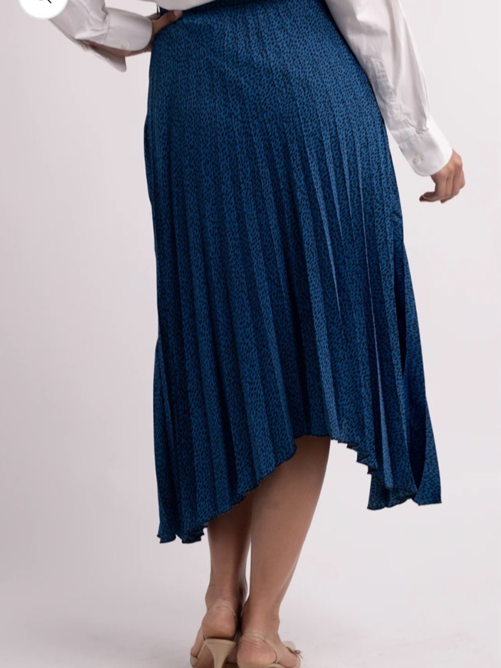 Banana Republic Teal-Blue Pleated Asymmetric Midi Skirt